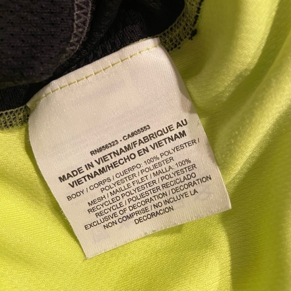 Nike Dri-Fit Yellow Green Black Stripe Sides Racerback Athletic Tank - Picture 5 of 5